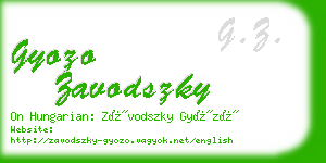 gyozo zavodszky business card